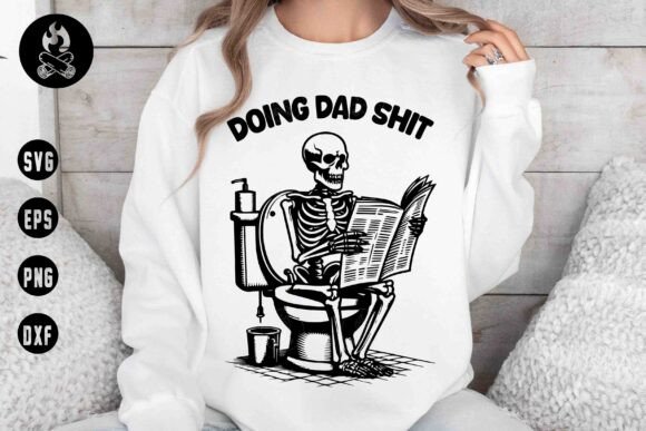 Funny Skeleton Toilet SVG for Graphic T-Shirt Designs