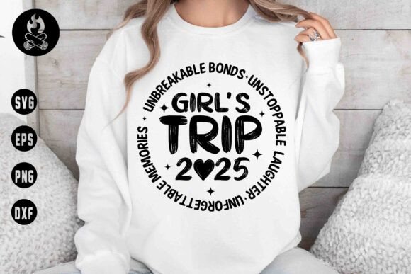 Girls Trip 2025 SVG Squad Vacation Graphics for T-Shirt Designs