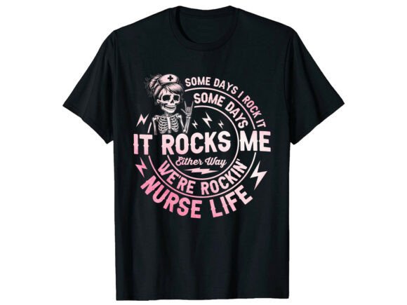 Rockin' Nurse Skeleton: A Bold Graphics Asset for T-Shirt Designs