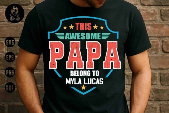 This Awesome Papa SVG Graphics for T-Shirt Designs & Branding